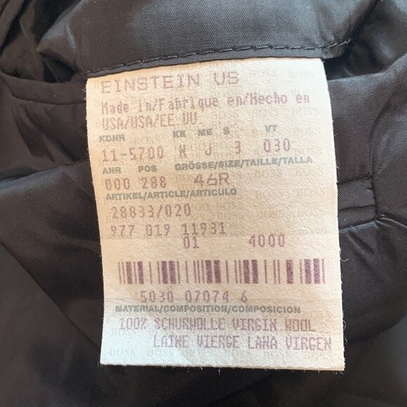 Boss Hugo Boss | 100% Schurwolle Virgin Wool Men’s Suit Coat Blazer Black 46R - Picture 4 of 7